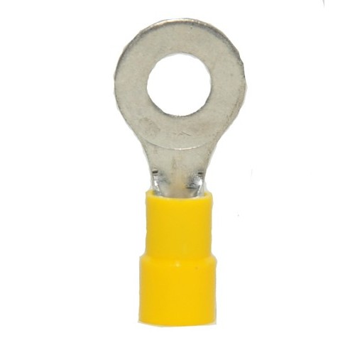 Hillsdale Terminal 50240 Ring Lug Terminal, 12-10 AWG Conductor, 1.30 in Length, Copper Alloy, Yellow
