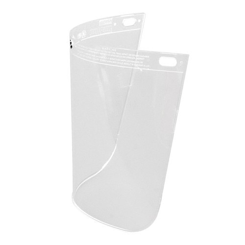 Honeywell Fibre-Metal® 280-4118CL Faceshield Window, Clear, Propionate, 8 in Visor Height, 11-1/4 in Visor Width, 0.06 in Visor Thickness, For Use With: F300 Mounting Crowns, ANSI Z87.1, CSA Z94.3, SEI Certified Specifications Met