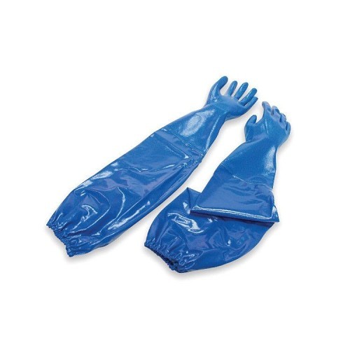 Honeywell NK803ES-10 Chemical-Resistant Gloves, X-Large, #10, Nitrile, Blue, Elastic Cuff, Resists: Abrasion, Cut, Puncture, Solvent and Snag, Interlock Knit Wrist Lining