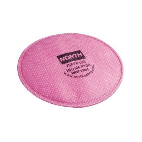 Honeywell Safety North® by Honeywell 068-75FFP100NL Particulate Filter, Series: Pancake, For Use With: 5400 & 7600 Full Facepiece, 5500 & 7700 Half Masks, 99.97% Filter Efficiency, Pink, Resists: Acid Gases, Organic Vapors, Ozone