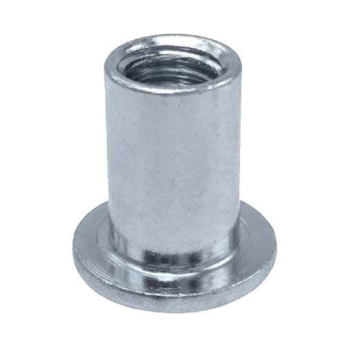 Rivet Nut, Steel, #10-24 Thread, Zinc Clear Trivalent Chromate, 0.531 in Length