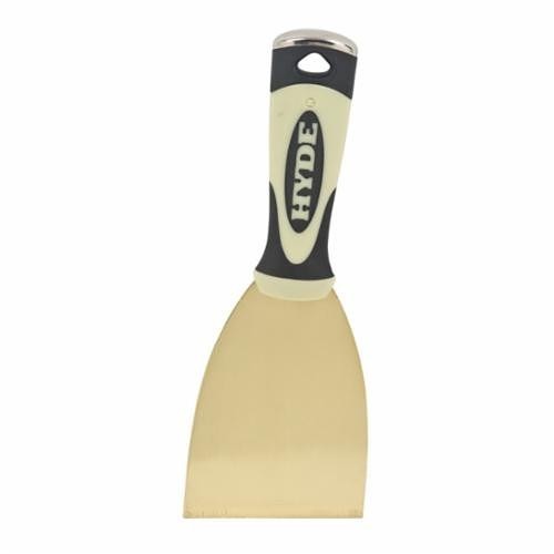 Hyde® Pro Project™ 06421 High Quality Putty Knife, 4 in L x 3 in W, Brass Blade, Stiff Blade Flexibility, ASME Specified