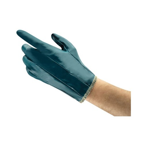 Hynit® 208003 32-105 Industrial Gloves, Light Duty, Large, #9, Cotton Interlock/Nitrile, Blue, Cut and Sewn, Cotton, Slip-On Cuff, Nitrile, Palm Coating Coverage, 8-1/2 in Length