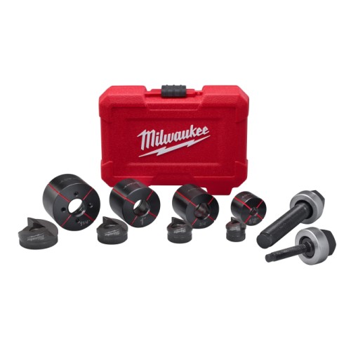 Milwaukee® M18™ Exact™ 49-16-2692 Knockout Punch Set, 10 ga Mild Steel Capacity, 10 Pieces, 1/2 to 1-1/4 in Conduit/Pipe, Mild Steel