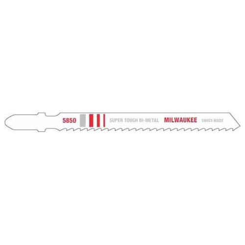 Milwaukee® 48-42-5850 Heavy Duty Jig Saw Blade, 4 in L x 9/32 in W, 8 TPI, Bi-Metal Cutting Edge, Bi-Metal Body