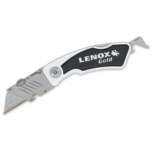Stanley Black & Decker® Lenox® 10771FLK1 Lockable Utility Knife, 1-1/8 in W Trapezoid Blade, Bi-Metal Blade, 1 Blade Included