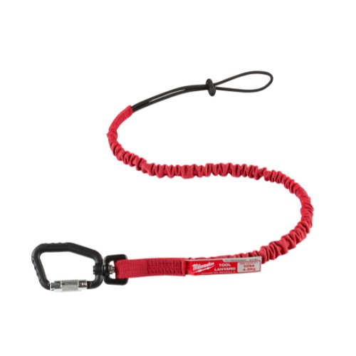 Milwaukee® 48-22-8810 Locking Tool Lanyard, 10 lb Capacity, Loop/Carabiner Connection, Nylon/Rubber