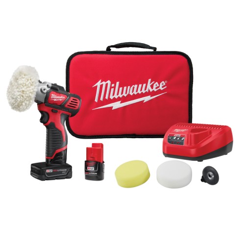 Milwaukee® M12™ 2438-22X Variable Speed Cordless Polisher/Sander Kit, 12 VAC, M12™ REDLITHIUM™ Battery