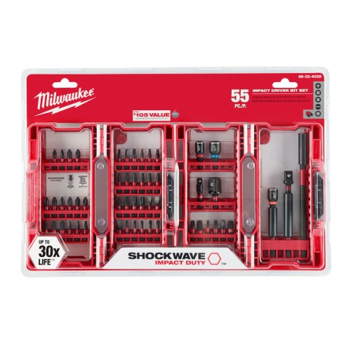 Milwaukee® 48-32-4028 Impact Duty Driver Bit Set, 55 Pieces, 1/4 in Shank, Steel