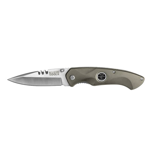 Klein® 44201 1-Blade Electrician's Pocket Knife, 440A Stainless Steel Drop Point Blade, 3-3/8 in L Blade, Dual Thumb Stud Opening, Yes