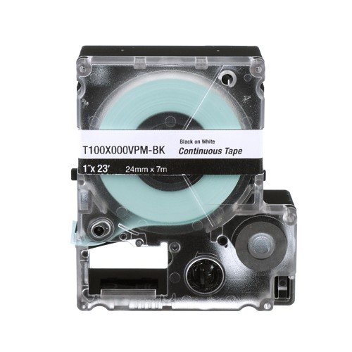 Panduit® T150X000VPM-BK Continuous Tape Cassette, 2.95 in L x 2.53 in W, For Use With MP100 and MP300 Mobile Printers, Vinyl, Black on White