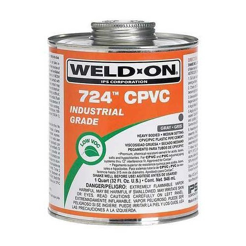 IPS Weld-On® 14184 Pipe Cement, 16 fl-oz Container, Gray, For Use With: Joining Cpvc And Pvc Industrial Pipes Carrying Corrosive Chemicals