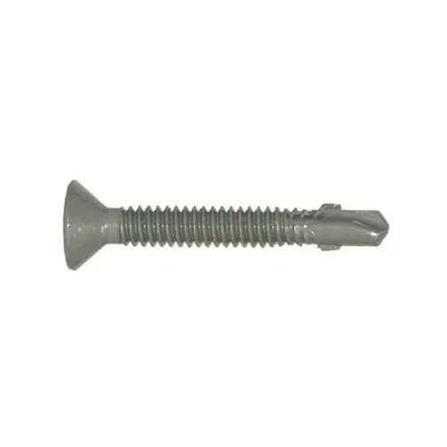 ITW Buildex 1082000 Self-Drilling Screw With SPEX™ Wings, #10-24, 1-7/16 in OAL, Flat Head, Phillips® Drive, Carbon Steel, Gray Spex™, Teks® Point, C1022 Grade