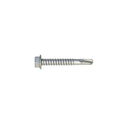 ITW Buildex 1087000 Self Drilling Screw, Measurement System: Imperial, #12-14, 3/4 in Overall Length, Hex Washer, Hex-Unslotted Drive, Steel, Climaseal® Coated, Teks® 3 Point, C1022 Grade