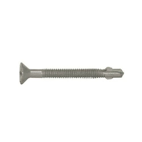 ITW Buildex 1096000 Self-Drilling Screw With SPEX™ Wings, 1/4-20, 3 in OAL, Flat Head, Phillips® Drive, Carbon Steel, Gray Spex™, Teks® Point, C1022 Grade