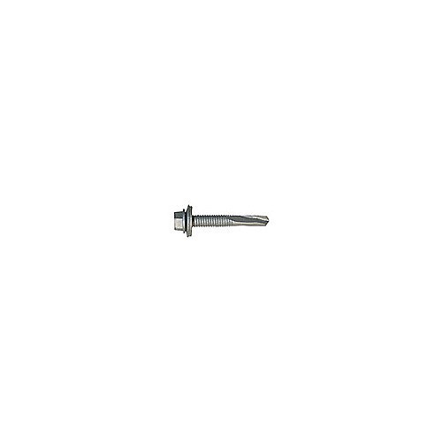 ITW CCNA 1002000 Self Drilling Screw, Imperial, #12-14 Diameter - Thread Size, 2 in Overall Length, Hex Washer Head, Hex-Unslotted Drive, Carbon Steel, Climaseal, Tek Point, Grade C1022, 5/16 in Drive