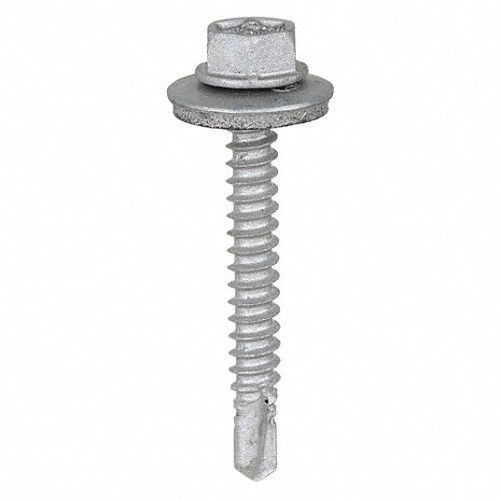 ITW CCNA 1016000 Tek Screw, #12-14 Diameter - Thread, 2 in Overall Length, Hex Washer Head