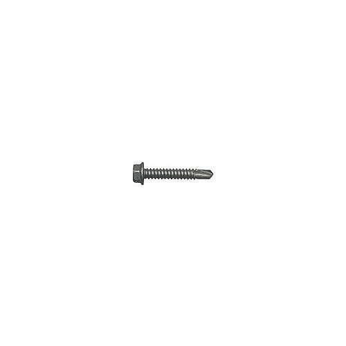 ITW CCNA 1078000 Self Drilling Screw, Imperial, 1/4 in-20 Diameter - Thread Size, 2 in Overall Length, Hex Washer Head, Carbon Steel, Climaseal, Tek Point, Grade C1022