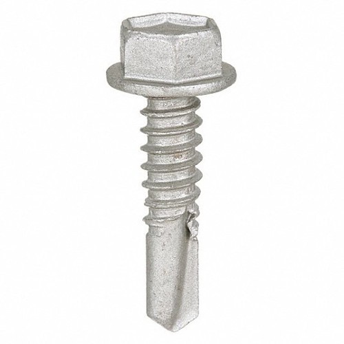 ITW CCNA 1130000 Self Drilling Screw, Imperial, #10-16 Diameter - Thread Size, 1-1/4 in Overall Length, Hex Washer Head, External Hex Drive, Carbon Steel, Climaseal, Tex Point, Grade C1022, 5/16 in Drive