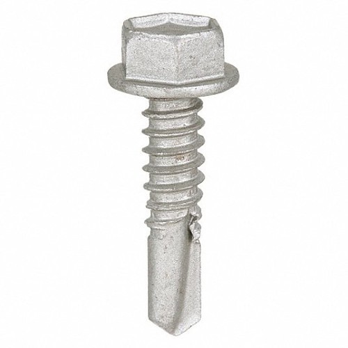 ITW CCNA 1131000 Self Drilling Screw, Imperial, #10-16 Diameter - Thread Size, 1-1/2 in Overall Length, Hex Washer Head, External Hex Drive, Carbon Steel, Climaseal, Tex Point, Grade C1022, 5/16 in Drive