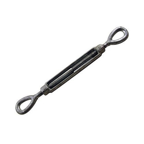 Indusco 93900091 Eye Turnbuckle, Eye/Eye End/End, 3/8 in Thread Diameter, 1200 lb Working Load, 6 in Take Up, 11-7/8 in Closed Length, Drop-Forged Carbon Steel