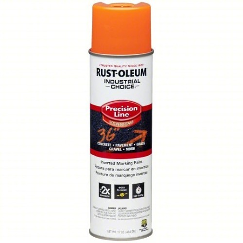Industrial Choice® 203027V Marking Paint, 17 oz, Liquid, Fluorescent Orange, 600 to 700 linear ft at 1 in wide Coverage, 5 mins Curing