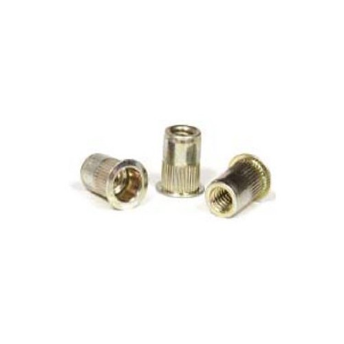 Industrial Rivet & Fastener 25C1IKFSZ Rivet Nut, Knurled, Steel, 1/4-20 Thread, Zinc, 0.58 in Length