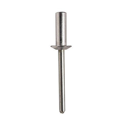 Industrial Rivet & Fastener A62DCE Blind Rivet, Closed End, Aluminum/Steel, 3/16 in Rivet Dia, 1/8 in Length, 0.626 - 0.75 in Grip Range, Domed