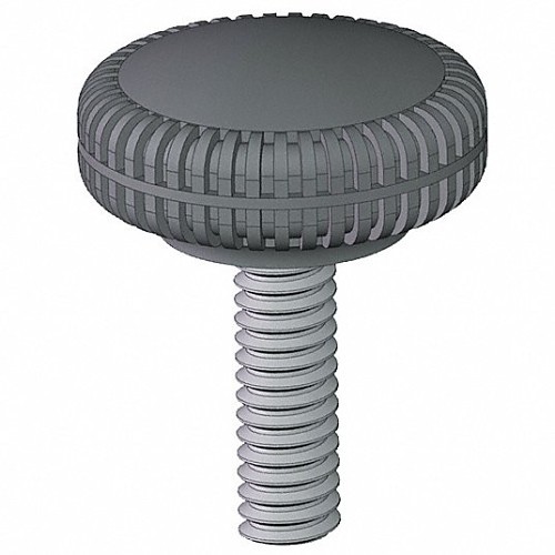 Innovative Components GN4C0500K2---21 Knurled Knob, 0.75 in Dia, 0.5 in Length, 1/4-20, Steel Thread, Plastic Knob