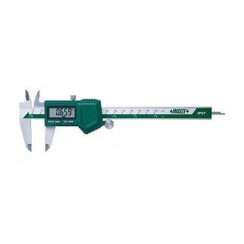 Insize Insize 1118-150B Digital Caliper, Measuring Range: 0 to 150 mm, 1-37/64 in Jaw Depth, Stainless Steel