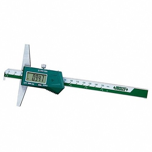 Insize 1142-150A Blade-Style Digital Depth Gauge, 0 - 6 in, 0 mm - 150 mm, Digital, Stainless Steel