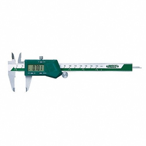 Insize 1193-200 Ceramic Jaw 4-Way Digital Caliper, 0 - 8 in, 0 - 200 mm, 1-31/32 in Jaw Depth, Ceramic