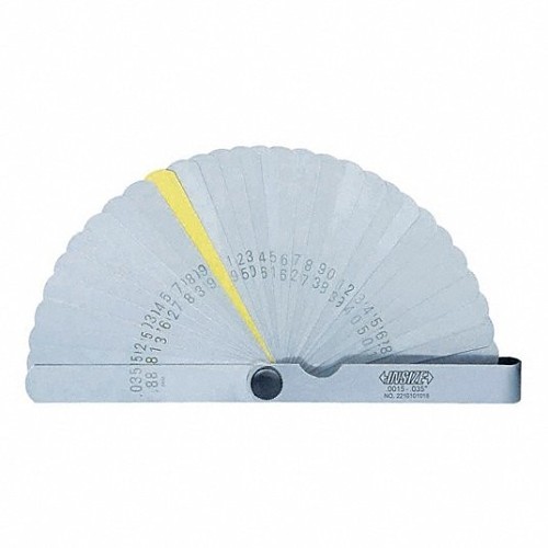 Insize 4608-31 Feeler Gauge Set, 2-61/64 in L x 3/64 in W Short Blade, 32 Piece, Steel, Silver