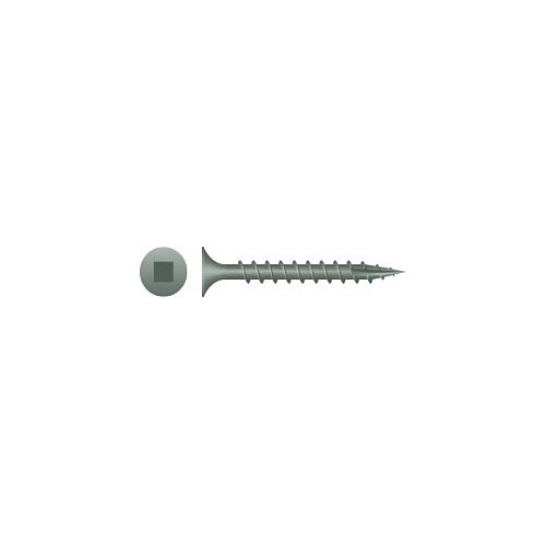 Deck Screw, Bugle Head, #6 Screw, 1-5/8 in Overall Length, Square Drive