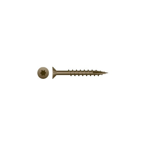 Intercorp XT814W Wood Screw, Imperial, #8, 1-1/4 in Overall Length, Flat Head, Star Drive, WAR Coated
