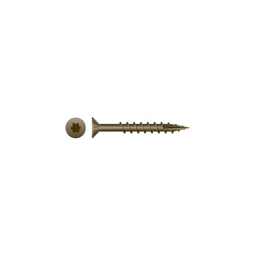 Intercorp XT922W Wood Screw, Imperial, #9, 2-1/2 in Overall Length, Flat Head, Star Drive, WAR Coated