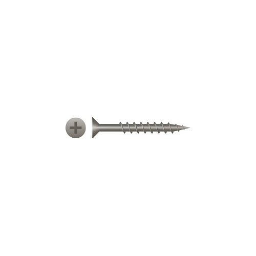 Wood Screw, #8 Diameter - Thread Size, 2 in L, Flat Head, Steel, Phillips Drive, Zinc Plated