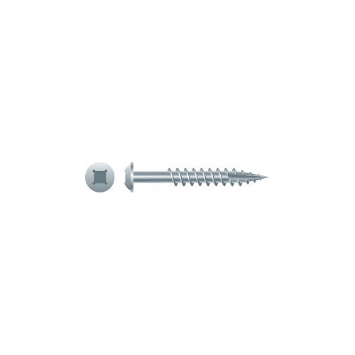 Wood Screw, #8 Diameter - Thread Size, 1-1/2 in L, Round Head, Steel, Phillips/Square Drive, Zinc Plated