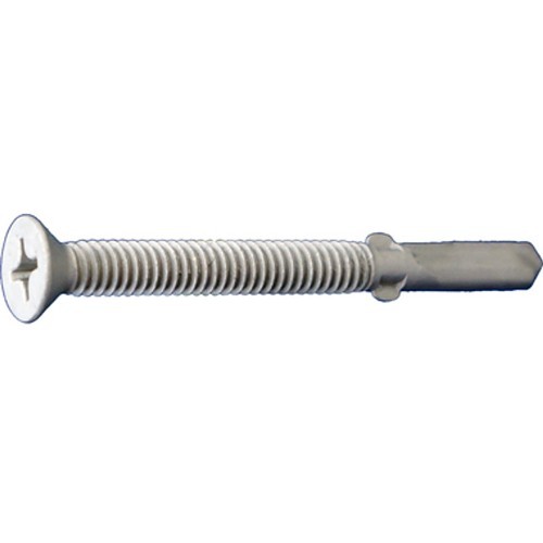 International Fasteners Daggerz SD4CTWWM14234 Self Drilling Screw, Imperial, 1/4-20, 2-3/4 in Overall Length, Flat Head, Phillips Drive