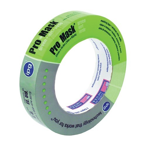 Intertape ipg® 5803-1 Masking Tape, 60 yd Length, 1 in Width, 5.9 mil Thickness, Synthetic Rubber Adhesive, Crepe paper Backing, Light Green