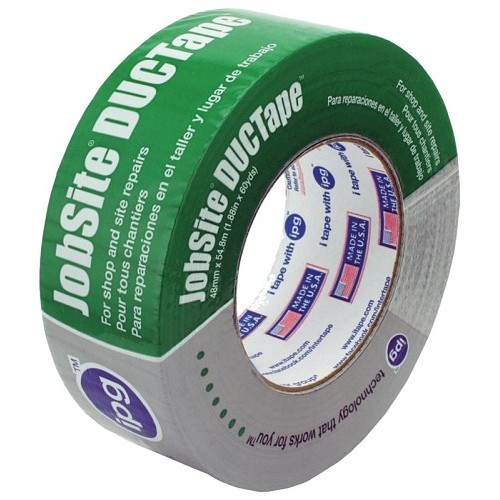 Intertape Jobsite 6700 Duct Tape, 60 yd Length, 1.88 in Width, 9 mil Thickness, Natural Rubber/Resin Adhesive, Polyethylene Coated Cloth Backing, Silver