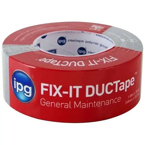 Intertape Fix-It 6900 Duct Tape, 55 yd Length, 1.88 in Width, 7 mil Thickness, Natural Rubber/Resin Adhesive, Polyethylene Coated Cloth Backing, Silver