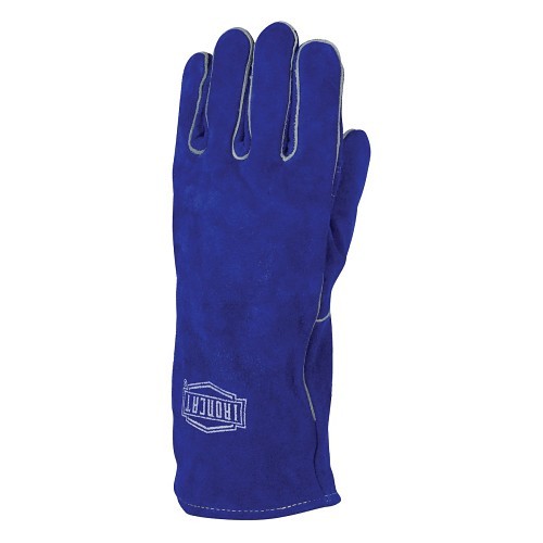 Ironcat® 9041/LHO Industrial Grade Welding Gloves, Large #9, Split Cowhide Leather/Kevlar® Thread, Blue, Cotton/Foam Lining, Gauntlet Cuff, 14 in L