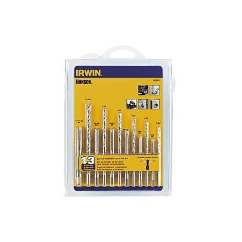 Stanley Black & Decker Irwin® 80187 Tap & Drill Set, Imperial, 13/64 in Minimum Drill Bit Size, #25 Maximum Drill Bit Size, 13 Piece, High Speed Steel, Uncoated