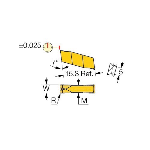 Iscar 6402814 CUT-GRIP Double End Precision Ground Grooving Insert, GIP Insert, 300020 Insert, Neutral Cutting, 3 mm W Cutting, Manufacturer's Grade: IC908, PVD-TiAlN Coated, Material Grade: H, K, M, P, S