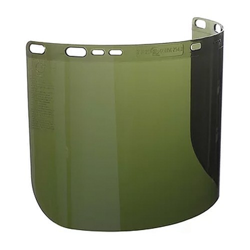 JACKSON SAFETY® 29080 F50 D Shape Unbound Special Face Shield Window, Polycarbonate, 8 in H x 15-1/2 in W x 0.06 in THK Visor, For Use With Headgear and Hard Hat Interchange System, ANSI Z87.1, CSA Z94.3, IRUV 5.0 Lens Shade