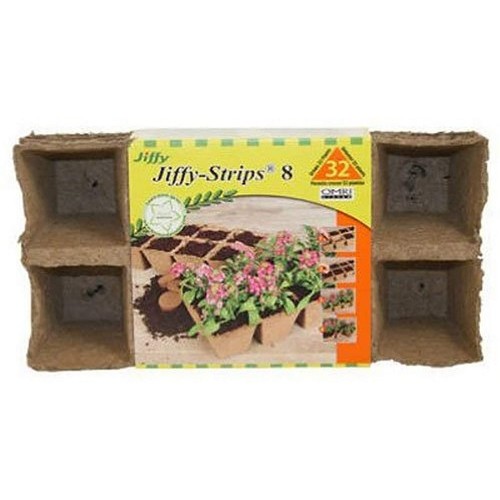 Jiffystrips®Green Garden 606839 Seed Starter Strip, Square Shape, 2-1/2 in Height, Brown