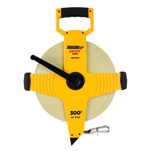 Johnson 1808-0300 Measuring Tape, 300 ft Blade Length, 1/2 in Blade Width