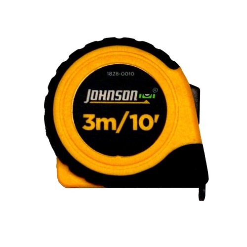 Johnson 1828-0010 Measuring Tape, 10 ft Blade Length, 5/8 in Blade Width, Imperial/Metric Measuring System, 1/16 in Graduations