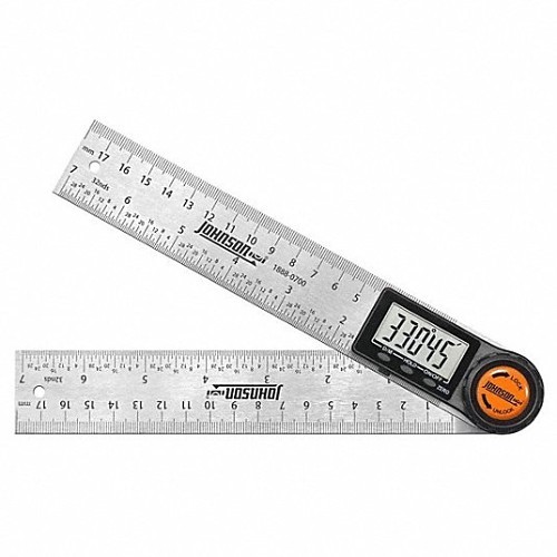 Johnson 1888-0700 Digital Angle Finder, 0.1 deg Accuracy, 7 x 1-3/8 in, 3 V Lithium Battery Power Source, LCD Display